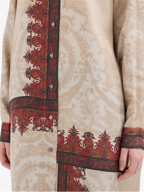 Longline pure silk shirt with paisley print PIERRE-LOUIS MASCIA | CML12162519405
